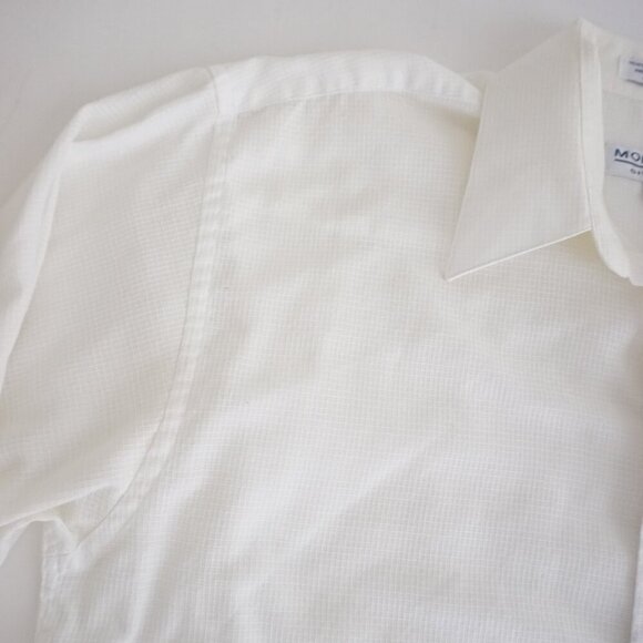 Vtg Givenchy White Cross Pattern Cotton Blend Button Down Dress Shirt 15.5 32/33 - Picture 11 of 11